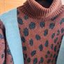 Ribbed lose leopard print polo neck jumper Image 5