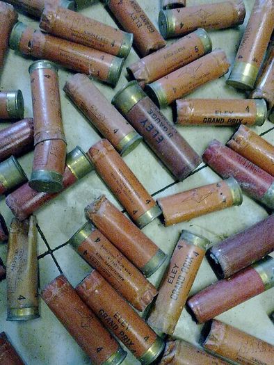Large quantity of old cardboard cartridges