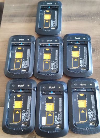 7x Blackberry Bold 9900 smartphones.