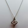 Vintage 925 Sterling Silver Ornate Clear Stone  Pendant & Necklace length 20" - 3g Image 2