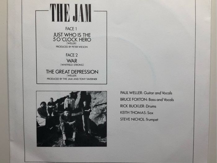 The Jam - Just Who Is The 5 O'Clock Hero (1982) 7" Holland