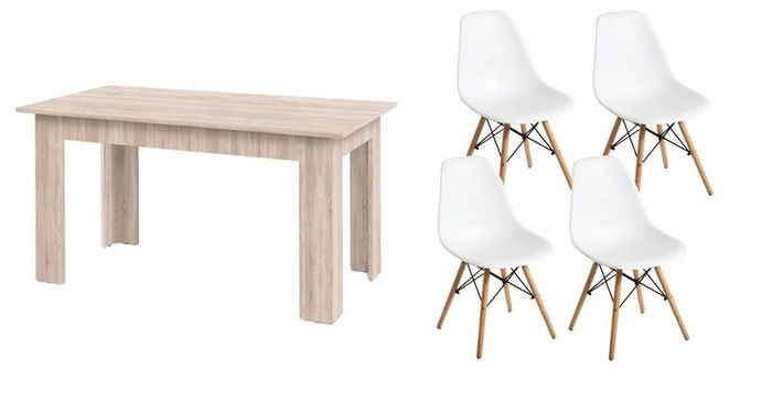 Nordic Oak Dining Set  4 Chairs