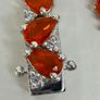 Silver D'joy Crimson Fire Opal & White Zircon Linking Bracelet Image 5