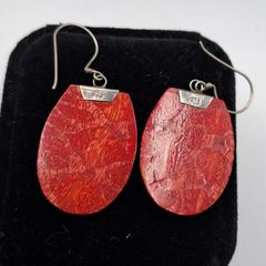 sterling silver coral earrings