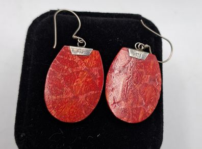 sterling silver coral earrings