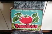 vintage look hanging metal sign