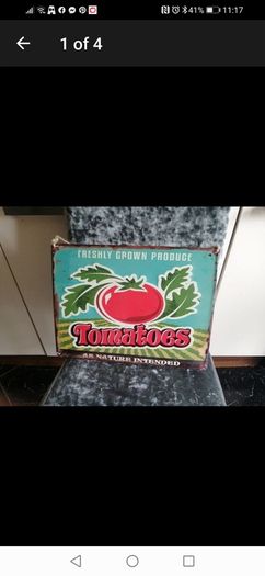vintage look hanging metal sign