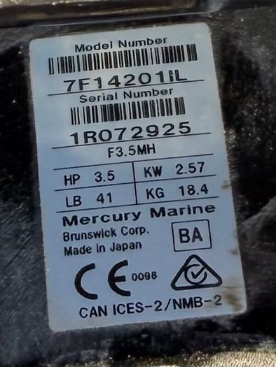 2.5m Boat tender with Mariner 3.5hp engine