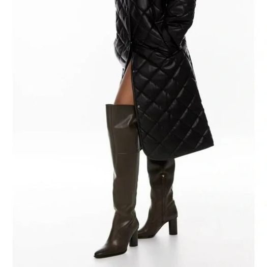 Zara Leather Over The Knee Boots