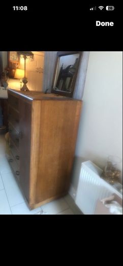 Beautiful Art Deco Oak Compactum "Gentleman's Chest "Wardrobe (Original Vintage Compartments & 4 castors )