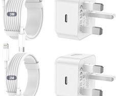 iPhone Charger Fast Charge, 2Pack PD Fast Apple Charger UK USB C Plug With 2M&3M iPhone Fast Charger Cable [ MFi Certified] Lightning Cable for iPhone 14 13 12 11 Pro Max XS X 8 6, iPad