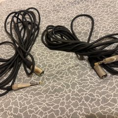 Pair of Stagg jack to male xlr 2m cables x2