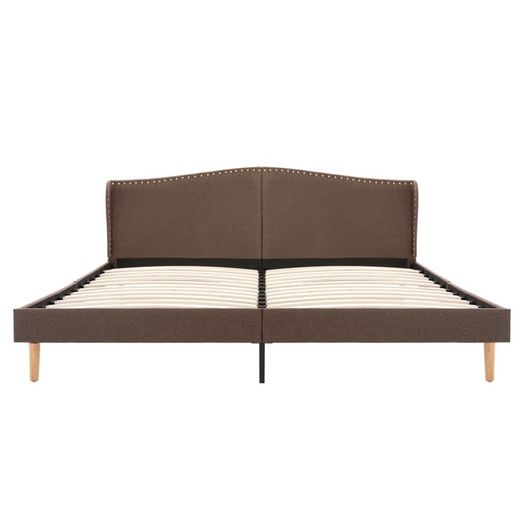 Bed Frame Brown Fabric 150x200 cm