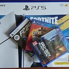 Sony Playstation 5 PS5 Slim Disc 1TB NVME SSD console SEALED NEW + exclusive Fortnite bundle + Call of Duty + Red Dead + EA FC