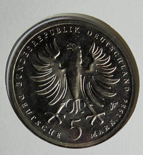 Frederick the Great 5 Deutsche Mark coin in stamp cover