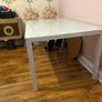 Glass top garden table. White Image 2