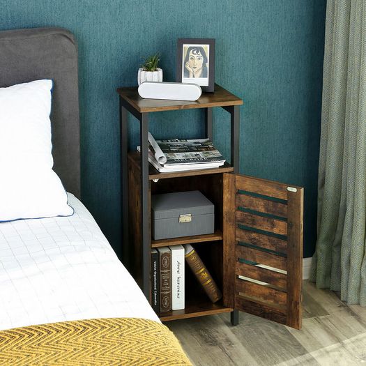 New Standing Cabinet Bedside Cupboard with Shelf - FREE P&P