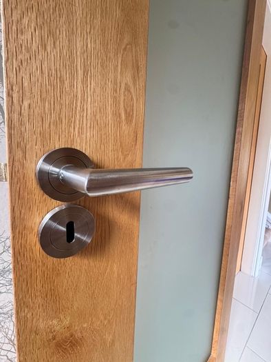 6 x Internal Doors Frosted Glass Panels & Handles Various Sizes