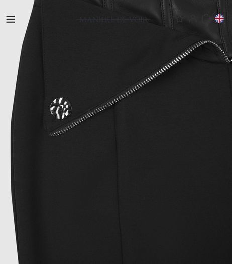 Maniere De Voir Black High Rise Slim Fit Pants UK 10