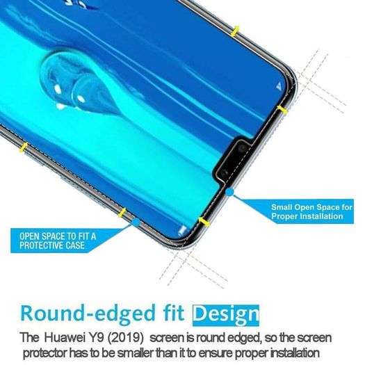 For Huawei Y9 2019 Tempered Glass Screen Saver Protector Guard Cover New - FHT024HTG