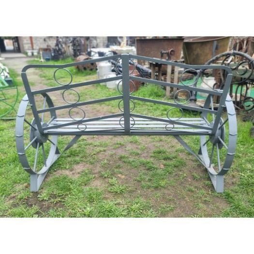 Cart Wheel Bench Grey KAS1356