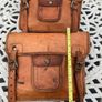 Leather saddlebags rustic tan Image 4