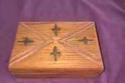 Vintage Brass Inlay wooden Box