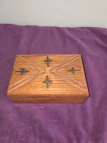 Vintage Brass Inlay wooden Box