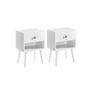 Set of 2 Bedside Tables Black or White with Drawer and Shelf Image 4