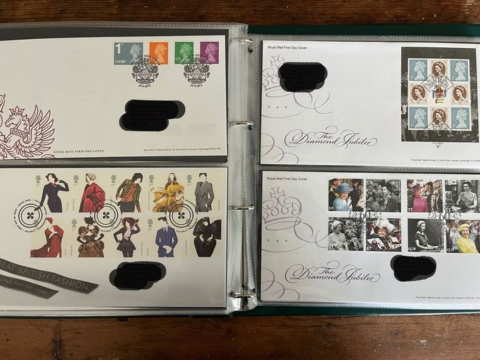 Collection of  77 UK First Day Cover stamps 2010 to 2013 in album