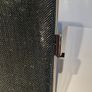 Gunmetal Grey  Pewter Shimmering Box Clutch Bag Image 8