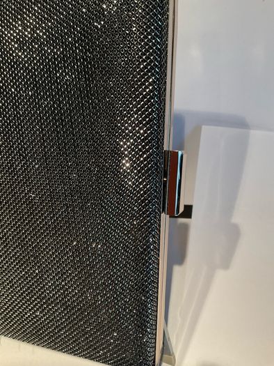 Gunmetal Grey  Pewter Shimmering Box Clutch Bag