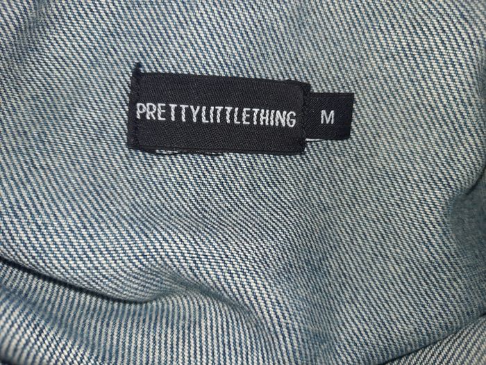 Pretty little things denim hooded button down jacket in very good condition with no issues size medium but looks bigger see last two photos for exact measurements FREE TRACKED POSTAGE INCLUDED