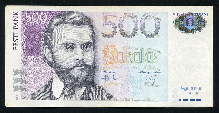 ESTONIA - 500 Krooni 2007 Banknote P-89 (VF+)