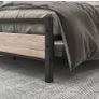 King Size Bed Frame with Wood Headboard,Heavy Duty Metal Platform Image 4