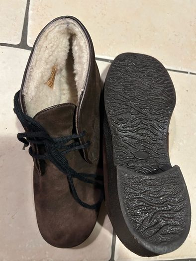 Morelands Sheepskin Lined Suede Shoes
