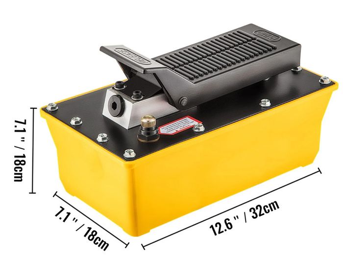 Air Hydraulic Pump, 10,000 PSI Hydraulic Foot Pump, 1.89 L Reservoir Foot Operated Air/Hydraulic Pump, with Hose and Spray Gun for Heavy Machinery Rigging, Auto Repair, Auto Body Frame Machines