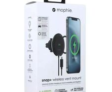 Mophie Snap+ Wireless 15W Car Fast Charging Vent Mount for iPhones & Galaxy Phones
