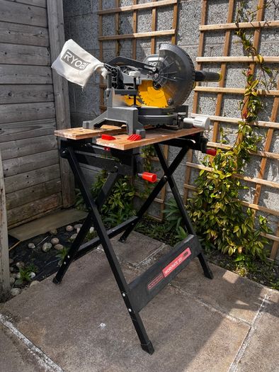 RYOBI EMS190DC 18V One+ Mitre Saw + Workmate