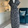 Ladies Short-sleeved Black and White Wrap Shirt Dress from Mango Image 5