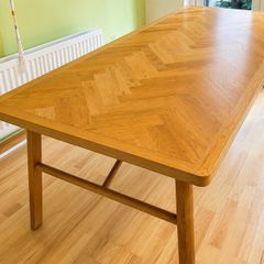 Oak Herringbone Dining Table