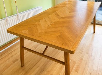 Oak Herringbone Dining Table