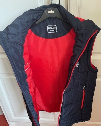 O'Neills CORK GAA Padded Puffer Gilet  jacket Navy. CORCAIGH. Detachable hood.  Size small adult. In Excellent condition