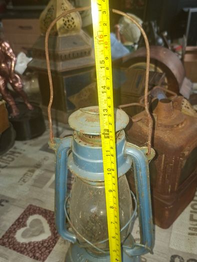 Vintage Blue Kerosene Hurricane Lantern, Postage available or Collection