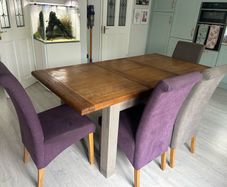 Extendable Dining Table, Bench and Chairs