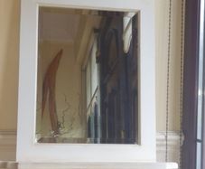 French country cream floral mirror with shelf