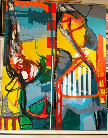 Pair of large original paintings - Tobias Vette (Vetter)