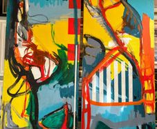 Pair of large original paintings - Tobias Vette (Vetter)