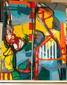 Pair of large original paintings - Tobias Vette (Vetter)