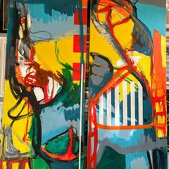 Pair of large original paintings - Tobias Vette (Vetter)